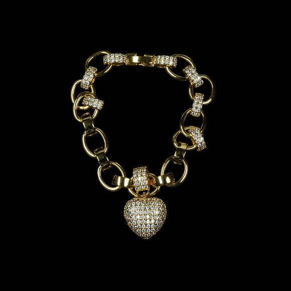 Verano Hill Heart Pendant Necklace & Bracelet Set – Gold – NWOT - Picture 3 of 6